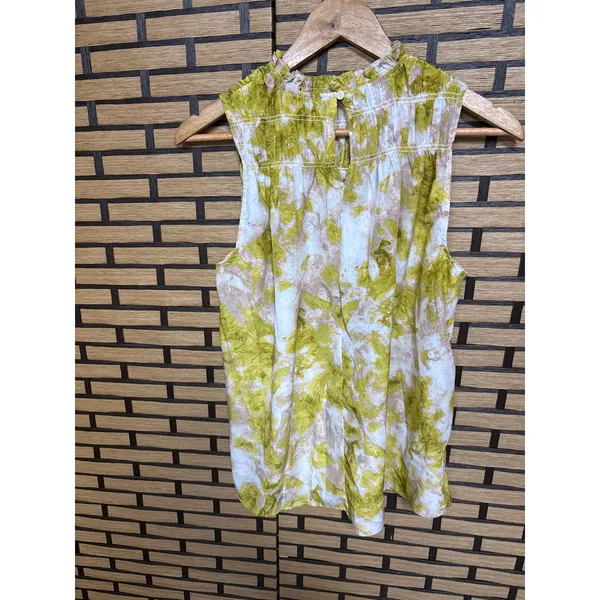 Joie Green And White Mockneck Tank Top Size Medium‎ - Image 2