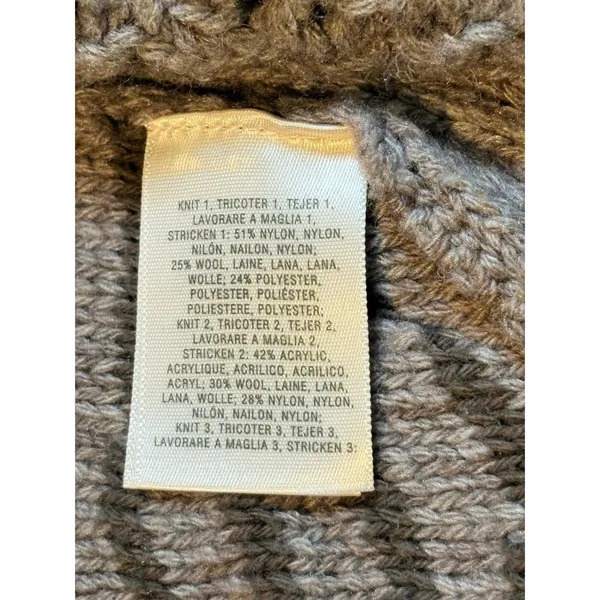 Angel of the North Cardigan Women XS Taupe Crochet Open Front‎ Shawl Collar Boho - Image 8