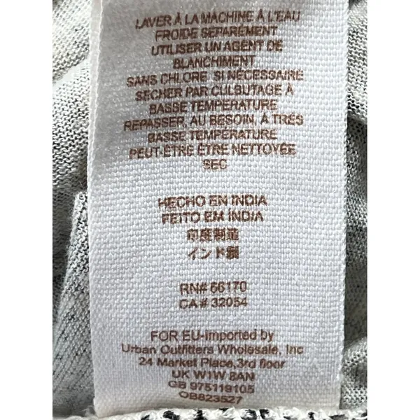 Free People Linen Blend Metallic Border Print Bell Sleeve Top Women S Cream - Image 10
