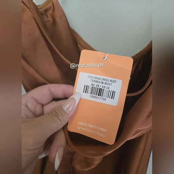 Thats So Fetch Lola Maxi Dress Rust Orange Size 14 - Image 7