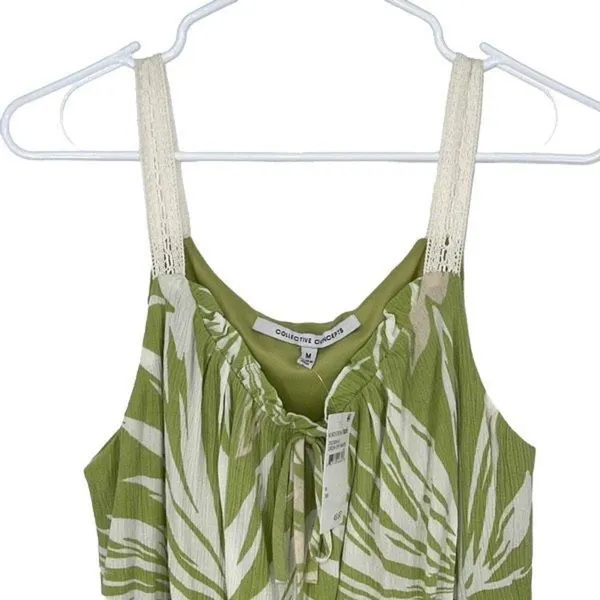 Collective Concepts‎ Womens Cami Midi Dress Lined Sleeveless Size Medium Green - Image 3