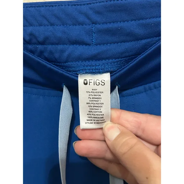 FIGS Women's Size XS Scrub Pants Blue Joggers Stretch Dentist Medical Trousers - Image 3