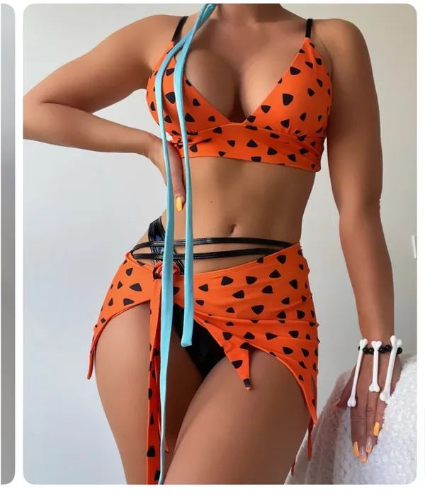 Bedrock Halloween costume flintstone Orange - Image 3
