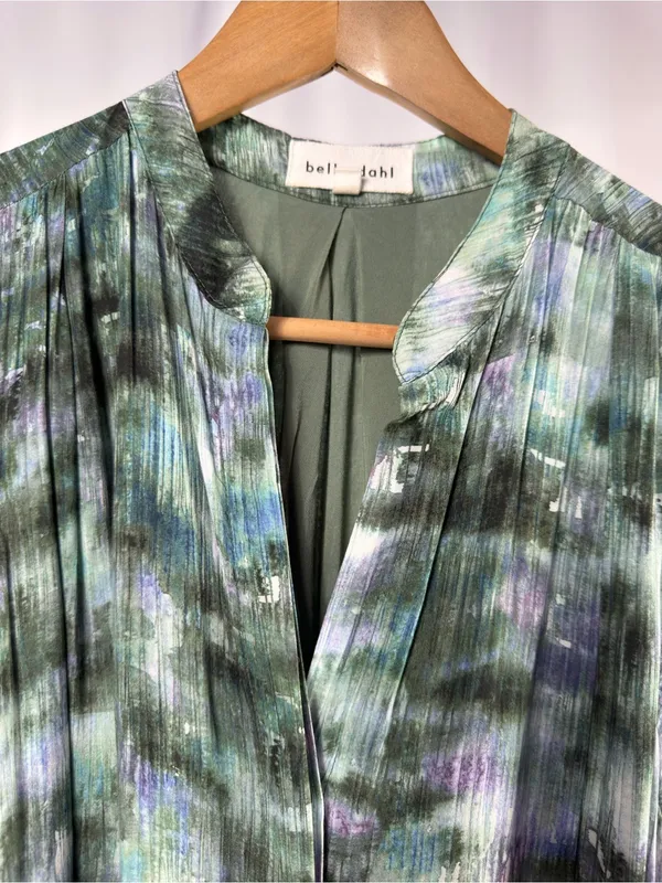 Bella Dahl Sleeveless Tie Waist Maxi Dress in Green Blue Purple Tie-Dye‎ Size XS - Image 5