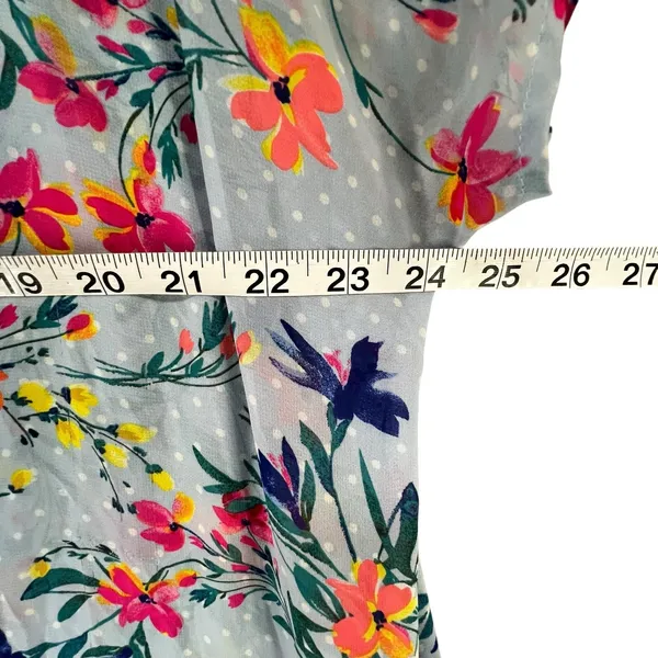Boutique Kimono Swim Cover Up 0X-1X‎ Blue Floral Open Front Duster Resort Beach - Image 7