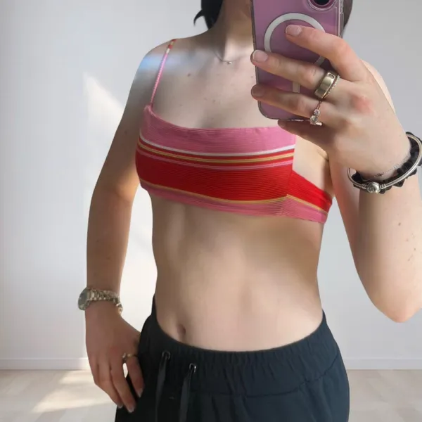 Billabong Pink Bikini Top Ribbed - Image 3