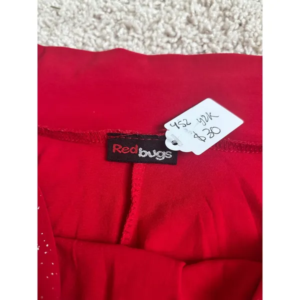 Redbugs Handkerchief Hem Skirt Womens Small Red Vintage Y2K Glitter Sparkle - Image 2
