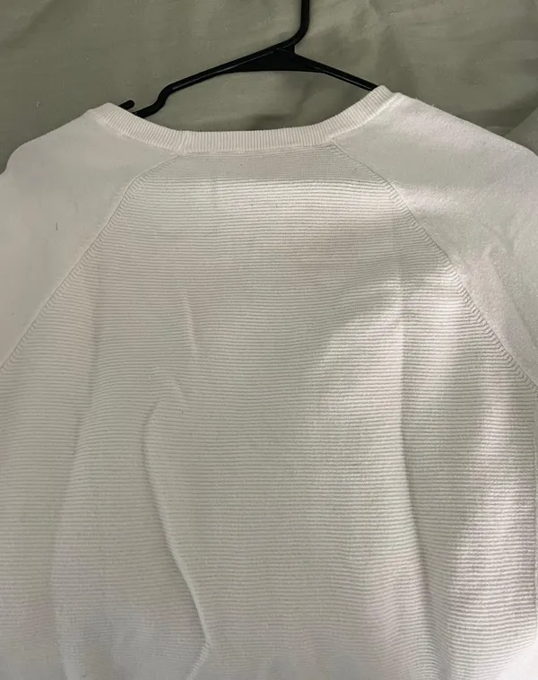White/Cream Ribbed Crew Neck Sweater size XS or S - Image 4
