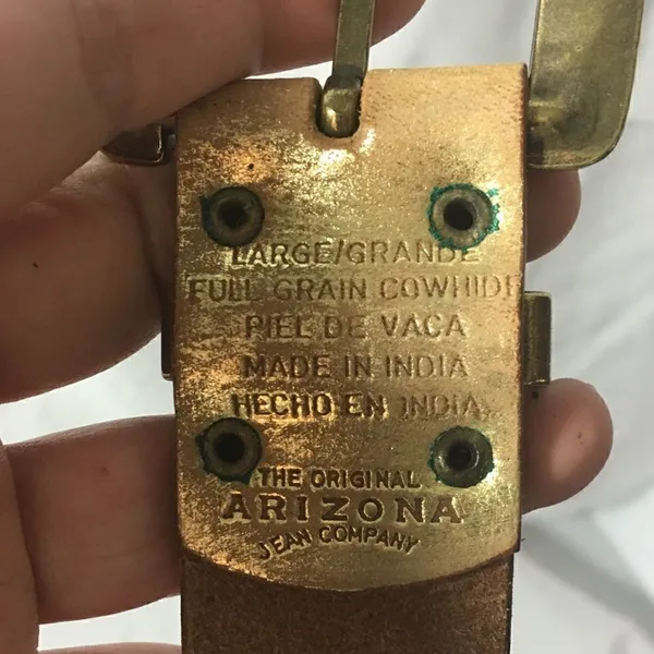 Vintage Arizona gold leather embellished belt - Image 7