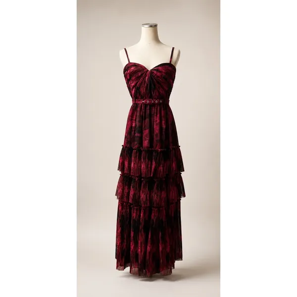 Hutch Madelina Pleated Tulle Tiered Maxi Dress Size 6 $398 NWT - Image 5