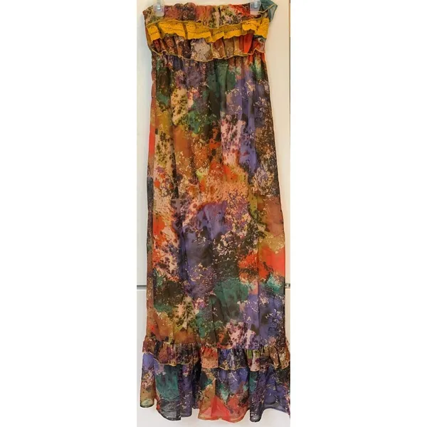 Eyeshadow Strapless Ruffle Maxi Dress - Image 2