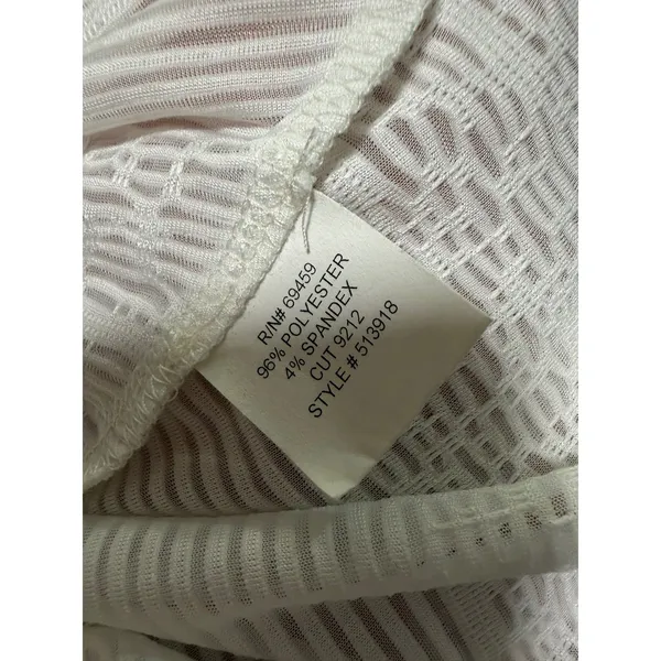 Portocruz White Lace Stripe V-Neck Swim Cover Up Dress Keyhole Back Small‎ - Image 8
