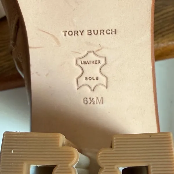 Tory Burch Brooke Tan‎ Leather Ankle Boots Logo Block Heel Size 6.5M - Image 8
