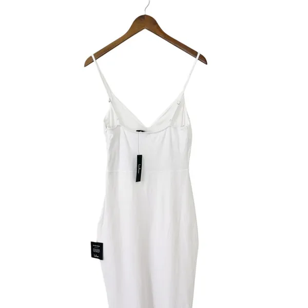 Lulus Stun Like Me White Bodycon Trumpet Hem Midi Dress size L NWT - Image 5