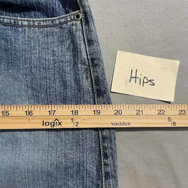 Vintage Y2K Squeeze Size 11 12 Short Micro Mini Blue Jean Cotton Denim Skirt - Image 10
