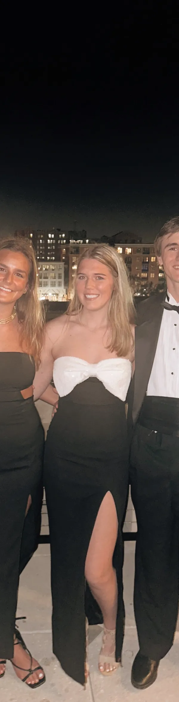 Windsor Strapless Black Dress With White Bow - Image 2