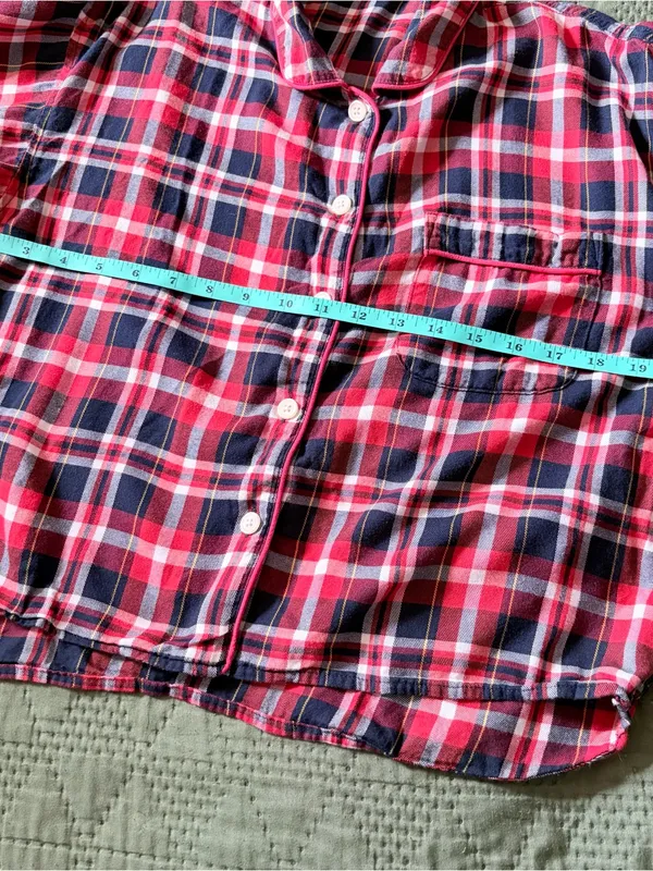J.Crew Plaid Pajama Flannel Set Women Small Red Navy Blue Cotton NWOT - Image 12