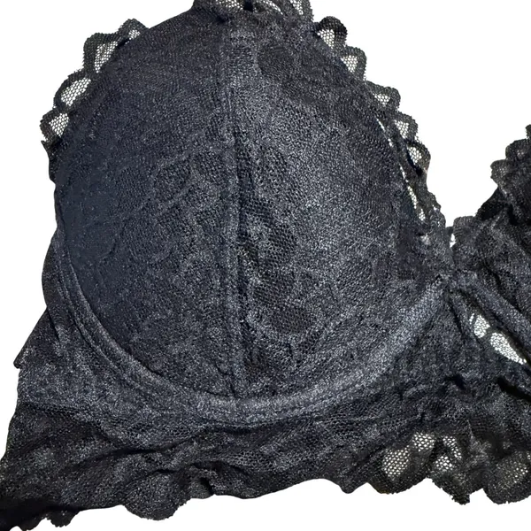 Victoria's Secret Black Halter Lace Bralette Bra Size Large - Image 2