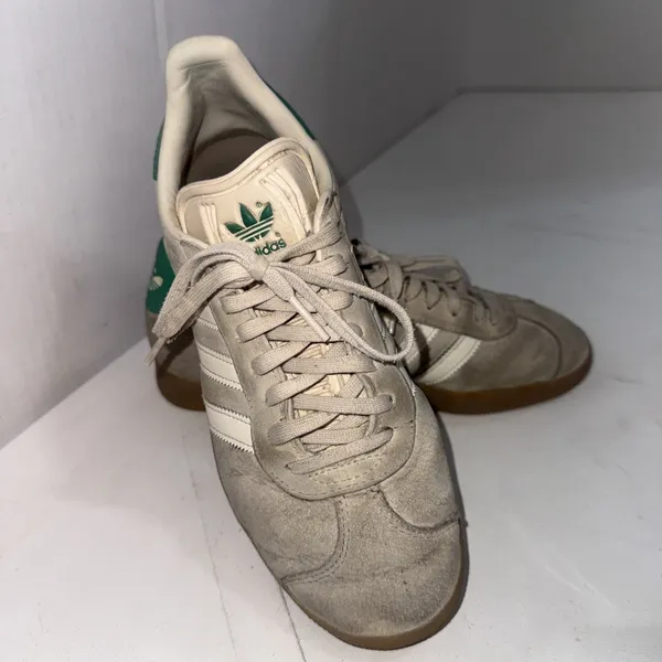 Adidas Gazelle Streetwear Bold Cream White Green Beige Shoes Sneakers Size 8.5 - Image 12