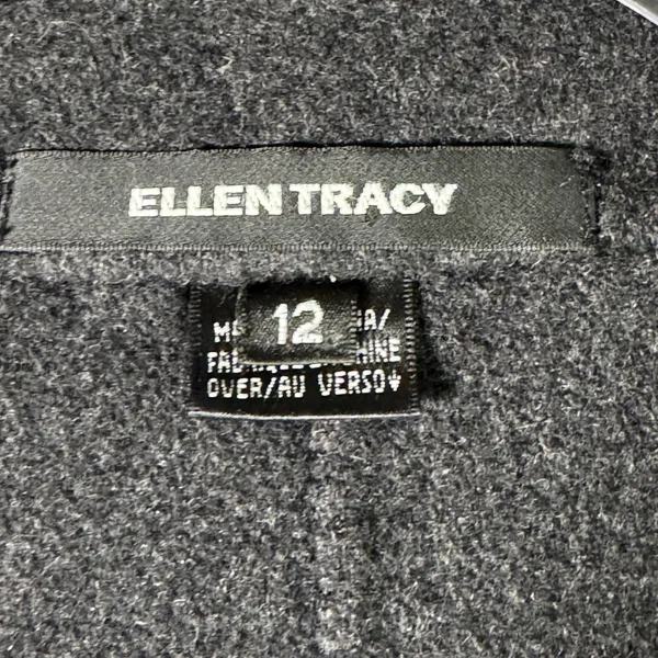 Ellen Tracy‎ Wool Angora Blend Car Coat Gray Womens Sz 12 Tailored Quiet Luxury - Image 3