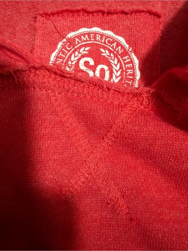 2000s vintage style red long sleeve hoodie - Image 8