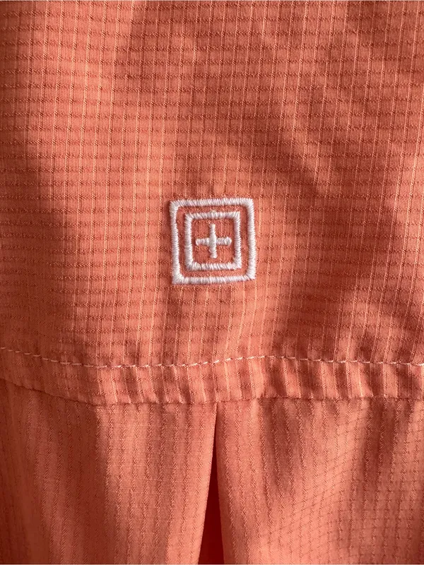5.11 Tactical Women’s XL‎ Button Front Short Sleeve Shirt Peach Hiking - Image 6