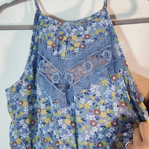 Francesca's Miami Blue Floral Mini Dress NWT Size Medium Wedding Guest Dress - Image 4