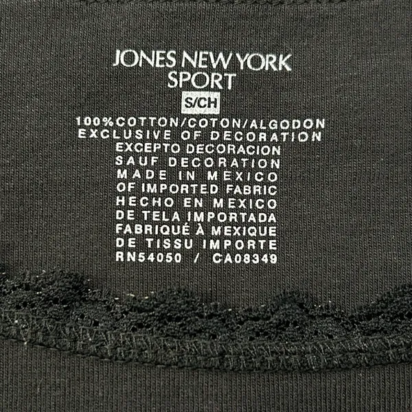 Jones New York Sport Lace Trim Black Tank Top Camisole SM - Image 5
