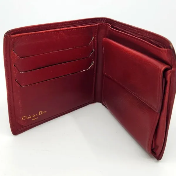 Dior Burgundy Wallet with Gold “CD” Accent. VERY good condition. - Image 4