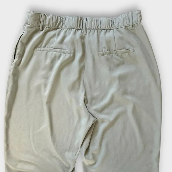 Abercrombie & Fitch Satin Wide Leg Pants Women’s XL Sage Green High Rise Pleated - Image 5