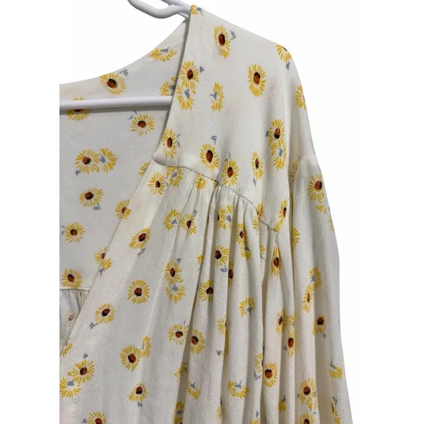 Free People Intimately "Forties Feels" Sunflower Print Bell Sleeve‎ Bodysuit Sm - Image 7