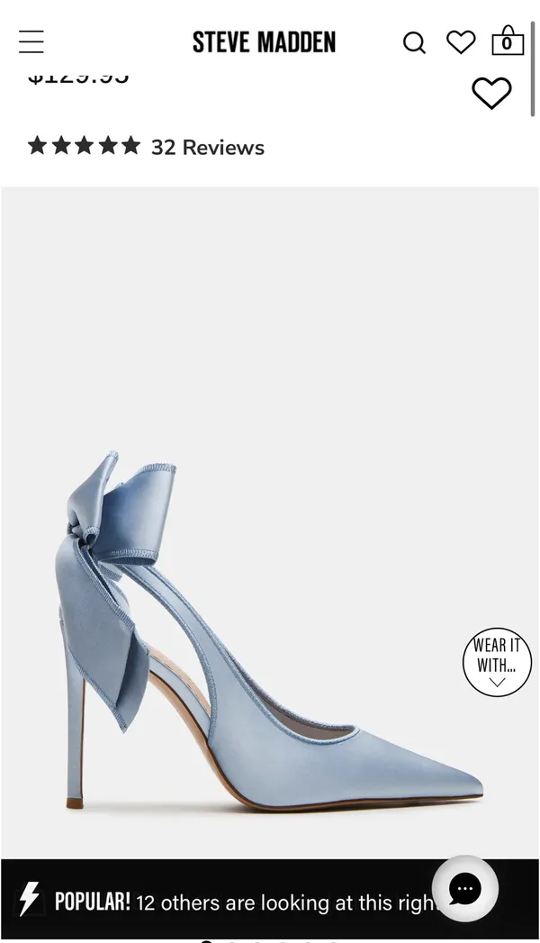 Steve Madden Teacup Blue Satin Bow Heels - Image 3