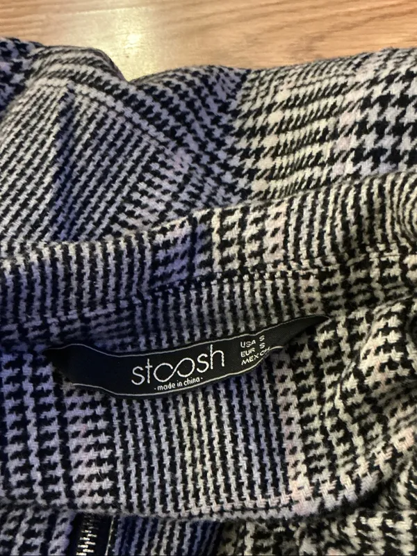Stoosh Black & White Plaid Moto Blazer Size Small - Image 4