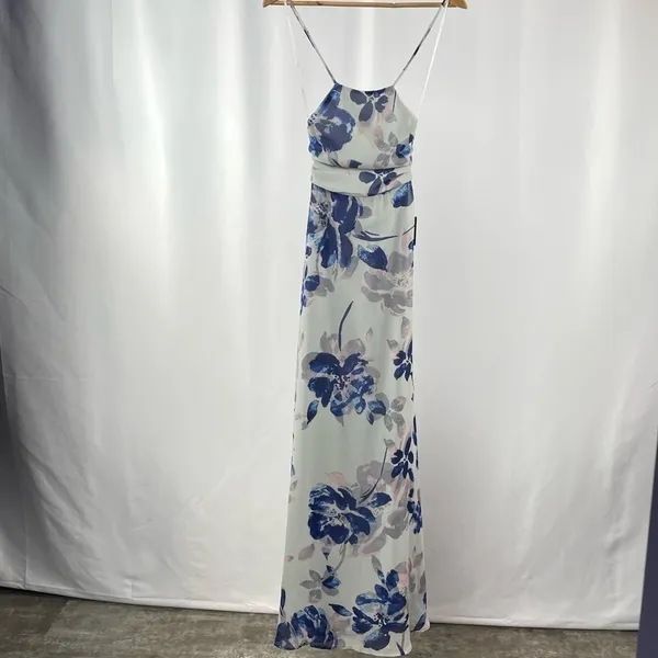 NWT Lulus All I Need Floral Print Lace-Up Maxi‎ Dress in Grey Size XS - Image 4