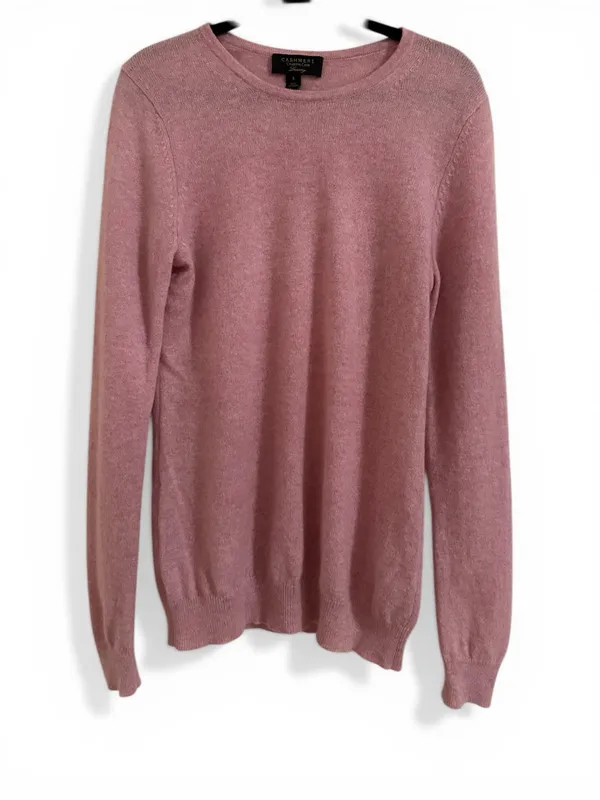 Charter Club 100% Cashmere Pink Crewneck Long Sleeve Sweater Women’s Size S - Image 2