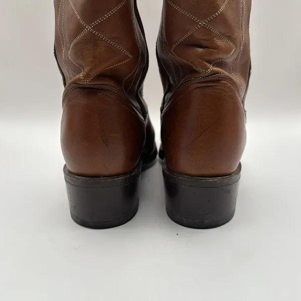 VTG. ACME Avoniti Hypalon Oil Resistant‎ Brown Leather Cowboy Boots SZ 7.5 - Image 6