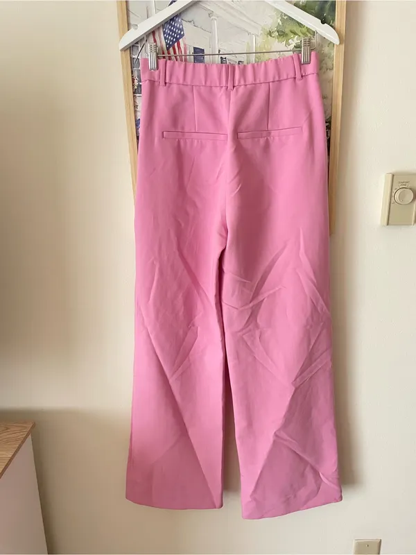 Abercrombie & Fitch Pink Sloane Tailored Premium Crepe Wide Leg Pants 6/28 - Image 6