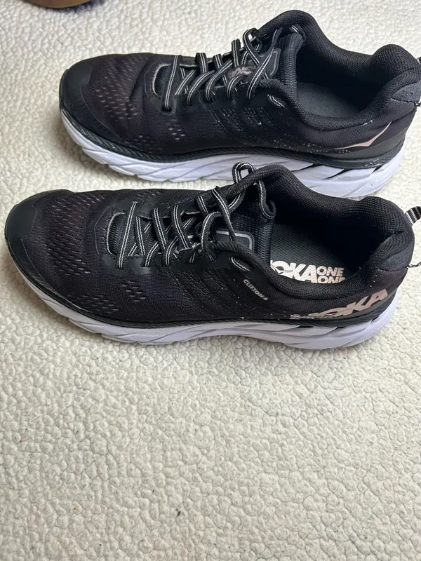 Hoka Black Running Shoes with Pale Pink Logo women’s size 8.5 - Image 5