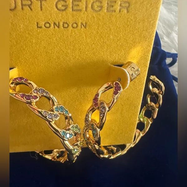 Kurt Geiger Pave Crystal Hoop Earrings‎ - Image 3
