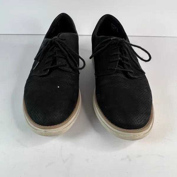 Clark's Women's Black Perforated‎ Oxford Platform Wedge Shoes US 7 C1Z Preppy - Image 2