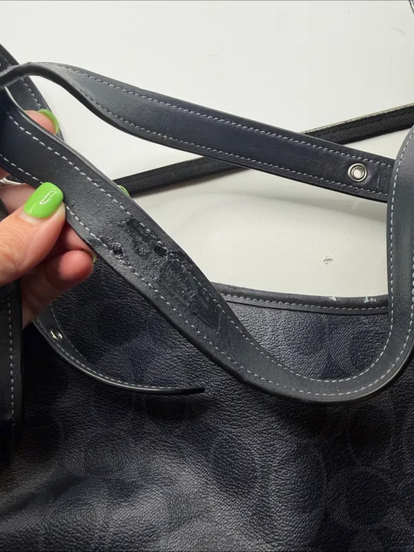 Coach Black Meadow Shoulder Bag in Signature Canvas Dual Straps Brown Interior - Image 12
