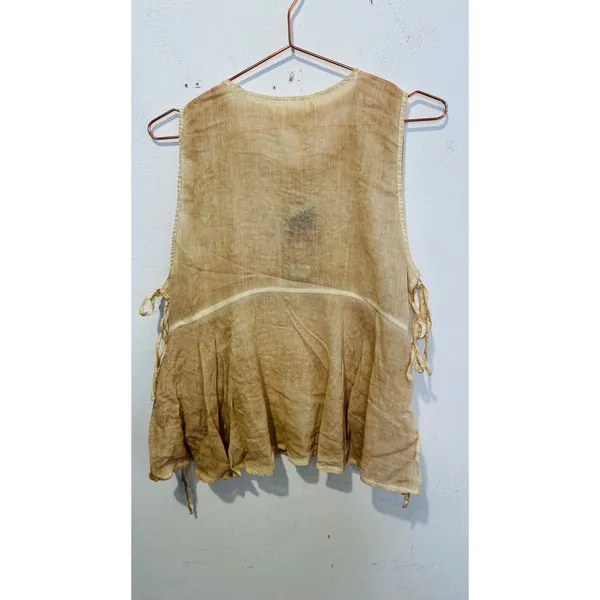 GIMMICKS by BKE Birch Tan Embroidery Lace Side Tie Boho Western Tank Top sz Large NEW - Image 10