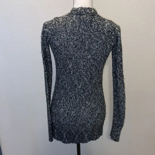 Mudd  heathered grey sequined v-neck button down sweater - Image 9