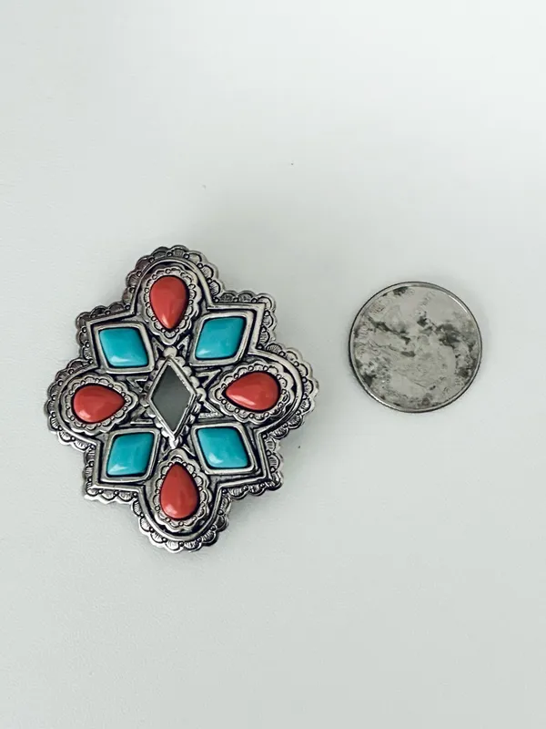 Avon Vintage 1993 Southwestern Brooch Necklace Pendant - Image 8