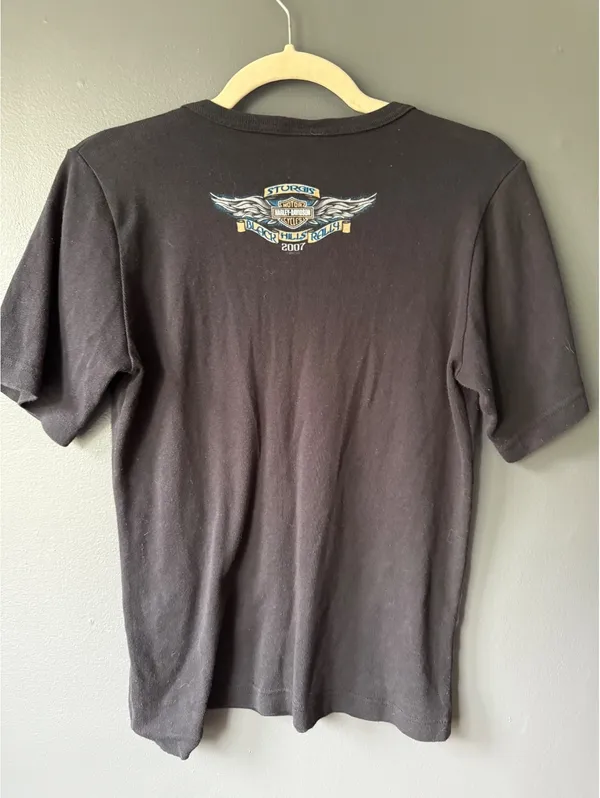 Harley-Davidson Sturgis 2007 Black T-Shirt with Decorative Rings - Image 4