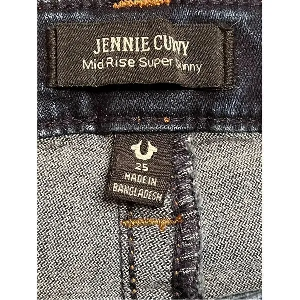 True Religion Jennie Curvy Mid Rise Super Skinny Cropped Jeans Dark Wash Size 25 - Image 6