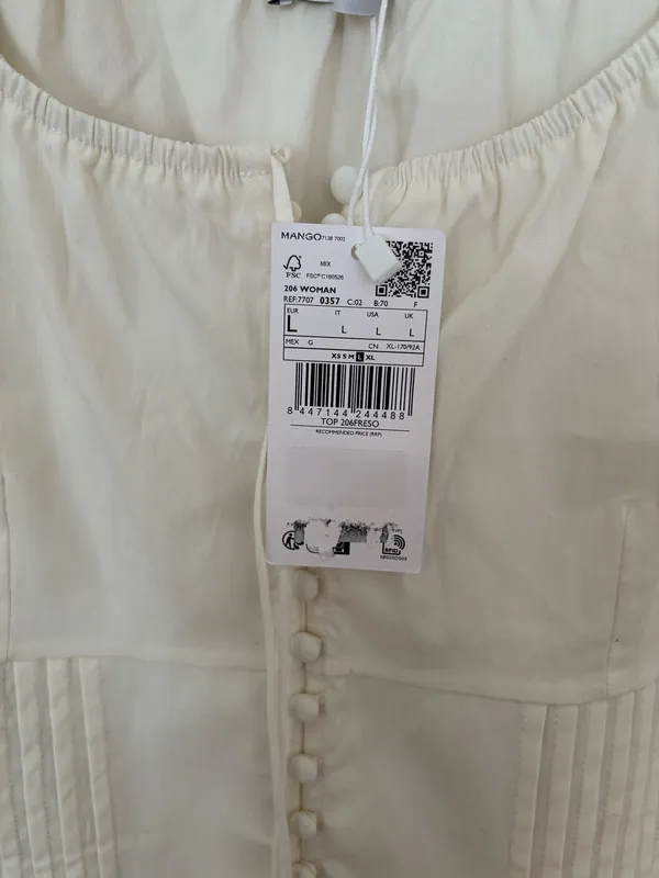 Mango cream/ivory crop top - Image 4