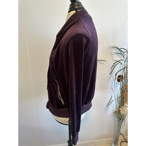 Nike Velour‎ Track Jacket Women's Small Purple Gold Preowned Y2K 2000's Vibes - Image 3