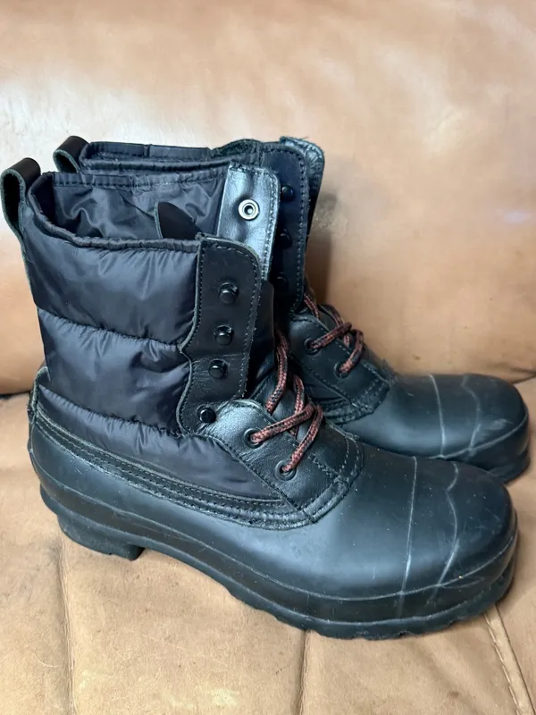 Hunter Black Leather Snow Boots - Image 5