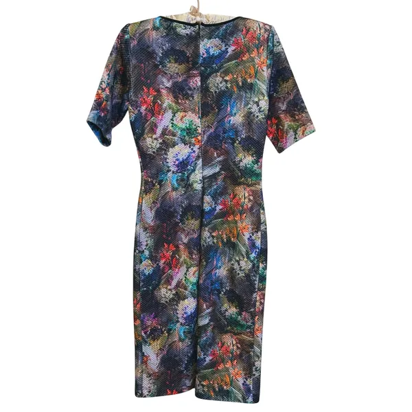 Margaret O’Leary Quilted Sheath Dress Small Kaleidoscope Maximalist Avant Garde - Image 4